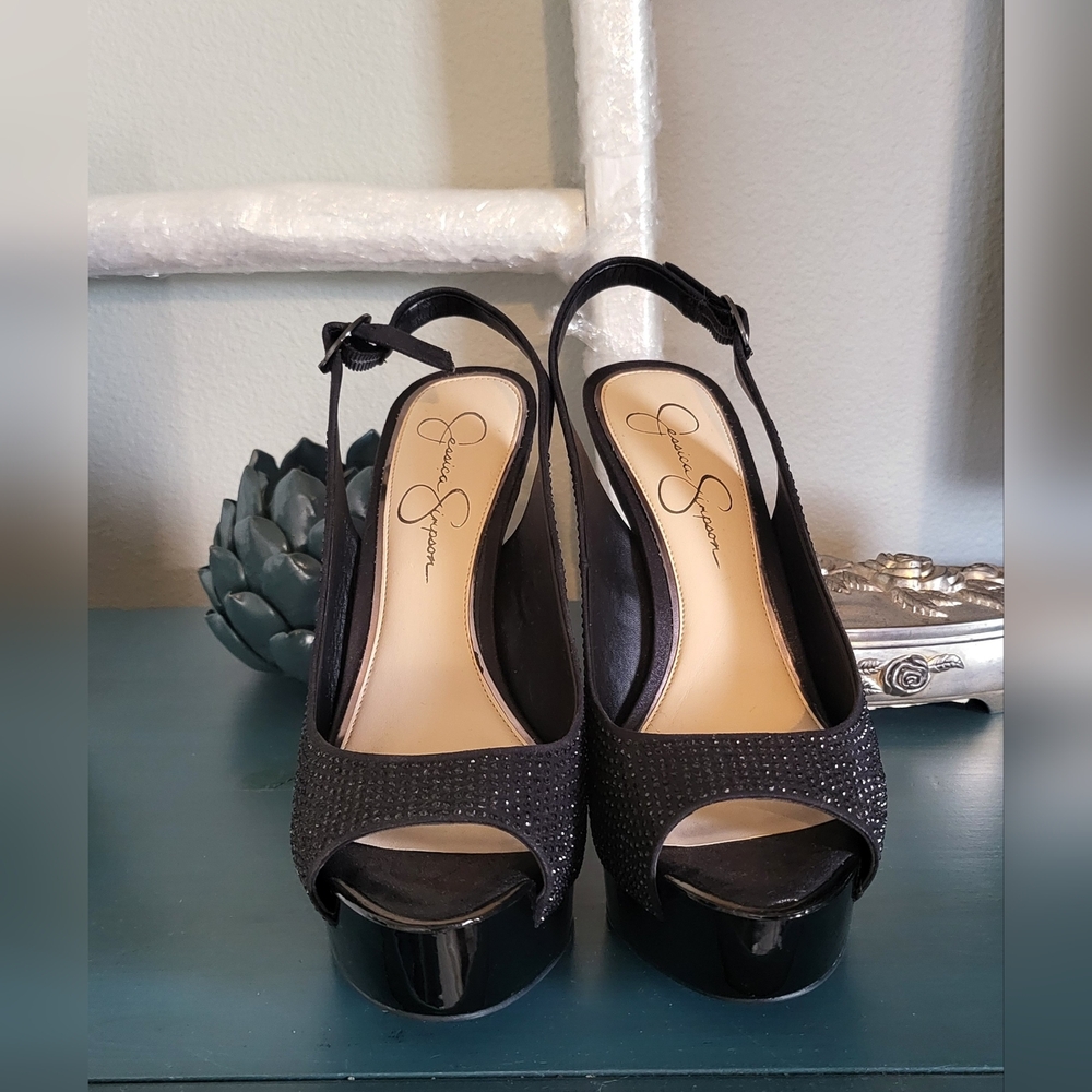 Jessica Simpson Black Women's Peep Toe Heels
